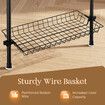 Floor to Ceiling Garment Rack Adjustable No Drill Wardrobe Organiser Clothes Rail Storage 5 Hanging Bars Wire Basket Bedroom Laundry Wall In Closet