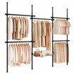 Floor to Ceiling Garment Rack Adjustable No Drill Wardrobe Organiser Clothes Rail Storage 5 Hanging Bars Wire Basket Bedroom Laundry Wall In Closet