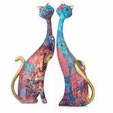Creative Graffiti Art Multicolor Cat Figurine Resin Home Decor Splash Color Animal Sculpture Kitten Figurine Modern Home Office Decoration
