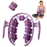 26-Wheel Leg Roller Massager Ring,Deep Tissue Calf Thigh Massage Tool for Muscle Relaxation,Improved Circulation Recovery,Portable Yoga Roller Purple