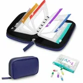 Waterproof Pill Organizer with 7Pcs Zippered Pill Pouches, Leakproof Weekly Medicine Organizer, Color-Coded Reusable Travel Pill Storage (Blue)