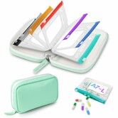 Waterproof Pill Organizer with 7Pcs Zippered Pill Pouches, Leakproof Weekly Medicine Organizer, Color-Coded Reusable Travel Pill Storage (Green)