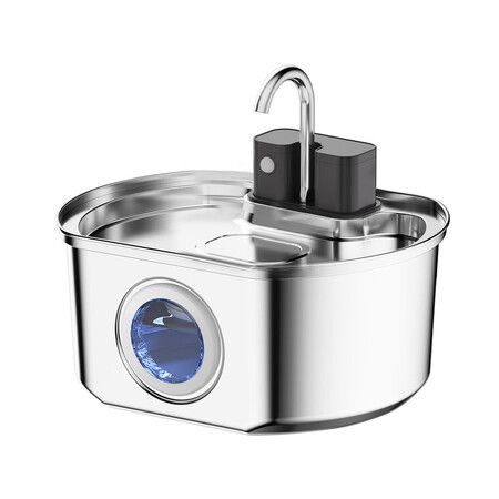 Wireless Cat Water Fountain Stainless Steel 3.2L/108oz, Battery Operated Pet Fountain with 3 Modes, Cordless Pet Water Dispenser for Cats and Dogs