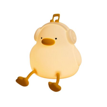 Duck Night Light Soft Silicone Music Lamp with Headphones Dimmable Timer Rechargeable Bedside Bedroom Decor Kids Girls Gift Birthday Christmas