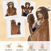 Highland Cow Wearable Hooded Blanket for Women, Soft Snuggle Wrap Cape Throw, Fleece and Sherpa Hoodie