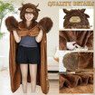 Highland Cow Wearable Hooded Blanket for Women, Soft Snuggle Wrap Cape Throw, Fleece and Sherpa Hoodie