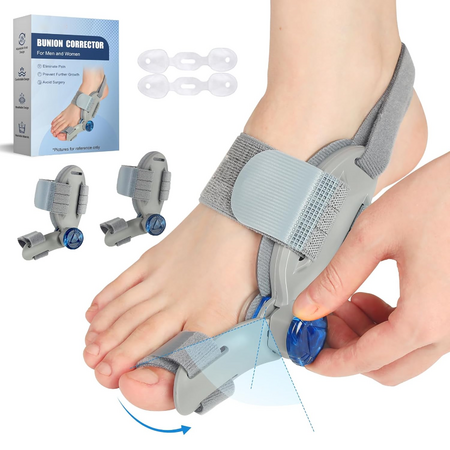 Bunion Corrector for Women Men Big Toe,Adjustable Knob Bunion Corrector for Bunion Relief,Bunion Fix with Bunion Silicone Pad (2Pack)