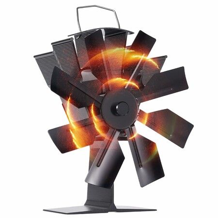 8 Blade Wood Stove Fan, Heat Powered Fireplace Fan for Efficient Warm Air Circulation, Silent Operation Stove Accessories for Log/Wood Stove