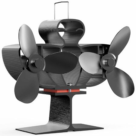 Wood Stove Fan Heat Powered, Dual Motors Heat Powered Fireplace Fan Non-Electric for Wood/Log Burning Stove Pellet/Gas Burner