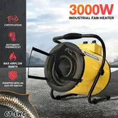 Electric Fan Heater Industrial Portable Room Space Carpet Dryer 3000W Hot Air Blower 2IN1 for Workshop Warehouse Office Fast Heating SAA Free Standing