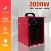 2000W Industrial Electric Fan Heater Portable Forced Warm Hot Air Blower Carpet Dryer Fast Heat Standing SAA Warehouse Workshop Farm Garage Space Room