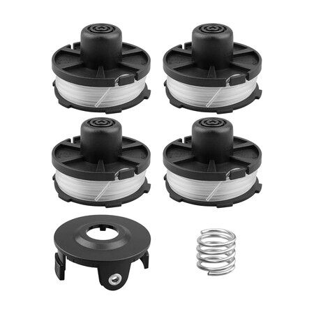 Fit for MAKITA Trimmer String Trimmer Replacement Spool with Cap and Spring Replacement Lawn Edger Spool Replace 196146-9/195858-1, 4Pcs