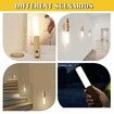 3 Pack Wooden Motion Sensor Lights, Rechargeable LED Wireless Magnetic Battery Operated Wall Sconce, Portable Decor Torch Night Lighting for Bedroom