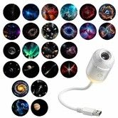 Galaxy Starry Sky Night Light Projector,2 In 1 Portable with 24 Projection Films,Adjustable Brightness Control Eye Caring LED Night Light