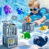 Kids Pool Diving Toys,Water Swimming Dive Pool Game,Toddler Bath Toy Play Set Fish Box Floating Animals,Fun Outdoor Beach Lake Swim Summer Party Gift Age3+