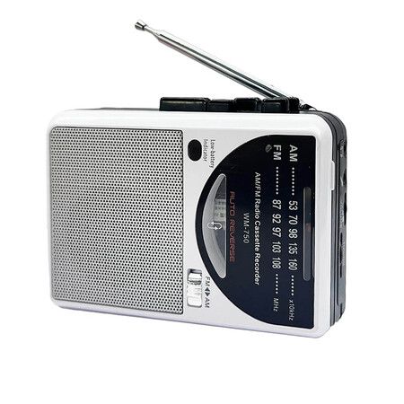 Cassette Tape Player, Cassette Recorder with Automatic Rewind, AM FM Battery Powered Radio with 3.5MM Headphone Jack