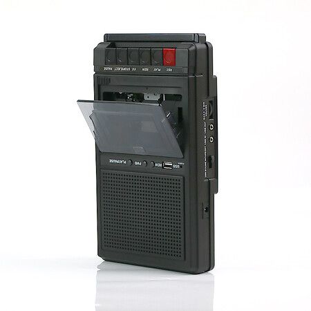 Handheld Retro Stereo Tape Player Music Sound Auto Reverse with USB Port Black