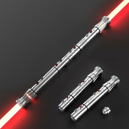Upgrade RGB3.0 Smooth Swing Light Saber Double Blades,Motion Control Dueling Light Saber 16 Sound Fonts Light Sabers with Infinite Color and 16 Color
