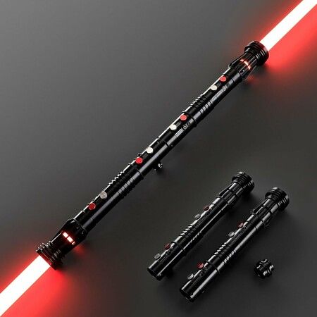 Upgrade RGB3.0 Smooth Swing Light Saber Double Blades,Motion Control Dueling Light Saber 16 Sound Fonts Light Sabers with Infinite Color and 16 Color