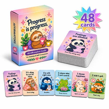 Sloth Affirmators Motivational Cards Humorous Stress Relief Cards SEL Emotional Management Positive Psychology Cards