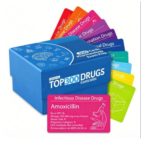 300 Drugs Pharmacology Flash Cards for Nursing Students Double Sided Printing