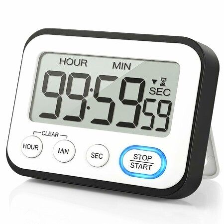 Digital Kitchen Timer Magnetic Loud Alarm and Silent Flashing, Large LCD Display Countdown Clock for Cooking Classroom Study Workout