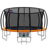 Everfit 16FT Trampoline for Kids w/ Ladder Enclosure Safety Net Rebounder Orange