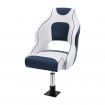 Seamanship Captain Bucket Boat Seats Flip Up Bolster Swivel 15cm Padding with Adjustable Pedestals 34鈥?6cm Blue