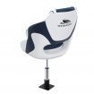 Seamanship Captain Bucket Boat Seats Flip Up Bolster Swivel 15cm Padding with Adjustable Pedestals 34鈥?6cm Blue