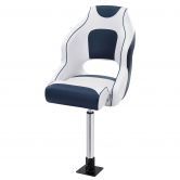 Seamanship Captain Bucket Boat Seats Flip Up Bolster Swivel 15cm Padding with Adjustable Pedestals 55鈥?5cm Blue