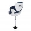Seamanship Captain Bucket Boat Seats Flip Up Bolster Swivel 15cm Padding with Adjustable Pedestals 55鈥?5cm Blue