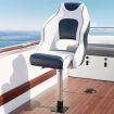 Seamanship Captain Bucket Boat Seats Flip Up Bolster Swivel 15cm Padding with Adjustable Pedestals 55鈥?5cm Blue