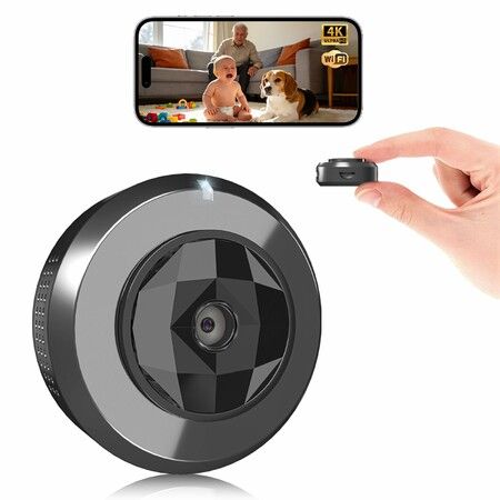 4K Indoor Security Hidden Camera Mini Spy Camera,Wireless Nanny Cam Works with WiFi & Free Cloud Storage,APP Control Smart Motion Detection