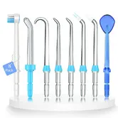 Replacement Tips for Waterpik Water Flosser, Replacement Classic Jet Tips Compatible with Waterpik Oral Irrigator, 8 Pcs Replacement Parts for Water pik