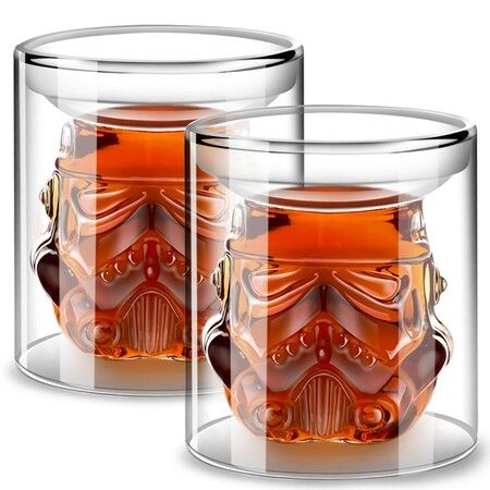 Creative Whisky Sobriety Glasses,Whiskey Carafe,Flask Carafe for Wine,Vodka,Scotch,Bourbon,Liquor - 150ml Gifts for Men,2 pcs