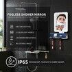 Shower Mirror Fogless for Shaving with Lighting, Rechargeable Anti-Fog Shower Mirror with Storage Tray and Razor Holders White