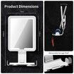 Shower Mirror Fogless for Shaving with Lighting, Rechargeable Anti-Fog Shower Mirror with Storage Tray and Razor Holders White