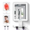 Shower Mirror Fogless for Shaving with Lighting, Rechargeable Anti-Fog Shower Mirror with Storage Tray and Razor Holders White