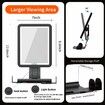 Shower Mirror Fogless for Shaving with Lighting, Rechargeable Anti-Fog Shower Mirror with Storage Tray and Razor Holders Black
