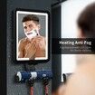 Shower Mirror Fogless for Shaving with Lighting, Rechargeable Anti-Fog Shower Mirror with Storage Tray and Razor Holders Black