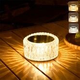 Portable Crystal LED Table Lamp, 3 Levels Brightness Desk Lamp, 3 Color Touch Control Rechargeable Lamp for Bedroom Living Room Decor, 3 Clour