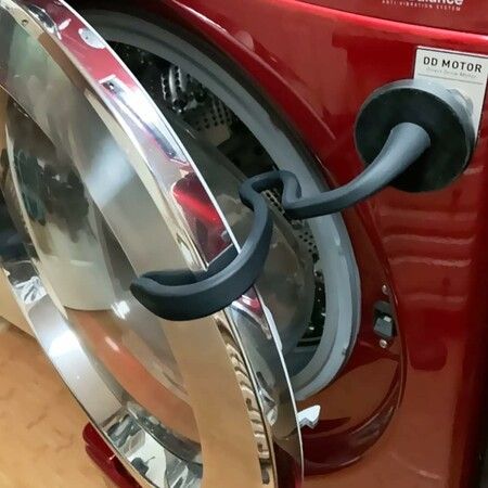 Front Load Washer Door Prop, Removable Flexible Washer Door Stopper, Magnetic Washing Machine Door Holder, Keep Washer Door Open to Prevent Odors, Black