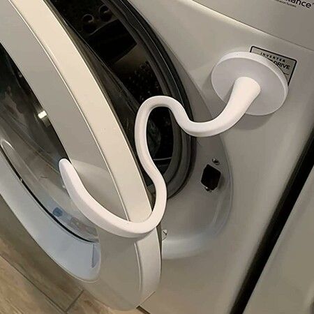 Front Load Washer Door Prop, Removable Flexible Washer Door Stopper, Magnetic Washing Machine Door Holder, Keep Washer Door Open to Prevent Odors, White