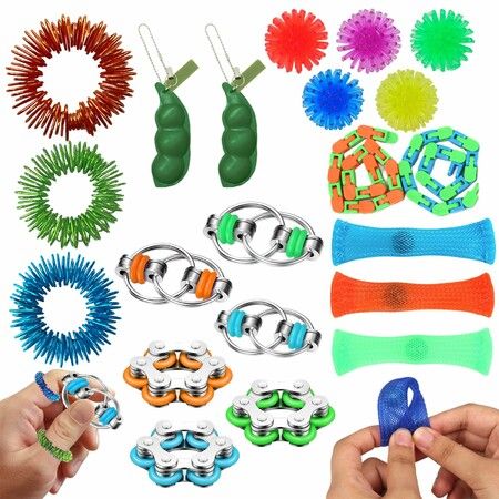 21 Pack Stress Relief Fidget Toy Set, ADHD Sensory Hand Tuning Toys for School Office Daily Use, Calming Focus Toys