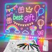 Led Note Board with Colors,16In Drawing Tablet,6 Modes & 8 Colors Light Up Drawing Board,Kids Toy with 13 Light Effects,Birthday Holiday Day Gifts Age 3+