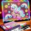 LED Drawing Board for Girls,USB-C 10In 7 Colors DIY Doodle Glow Tablet,7 Pens,10 Tracing Sheets - Unicorn Girls Toys Gift,Birthday Gifts,Age 3+