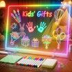 17In Led Drawing Board for Kids Flicker-Free LED Note Board,10 Light Effects & 4 Light Intensities Drawing Tablet,Doodle Glow Pad with Controller Age3+