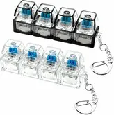 2 PCS Keyboard Fidget Toy,Keyboard Fidget Keychain 4-in-1 Keyboard Decompression Button Finger Clicker Toys,Button Stress Relief Fidget Gifts