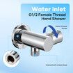 Handheld Shower Head 130mm Round High Pressure Rainfall 4 Modes 1.5m Hose Wall Holder Water Saving 4 Star 7.5LPM WELS Rated Chrome Bathroom Cleaning