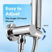 Handheld Shower Head 130mm Round High Pressure Rainfall 4 Modes 1.5m Hose Wall Holder Water Saving 4 Star 7.5LPM WELS Rated Chrome Bathroom Cleaning